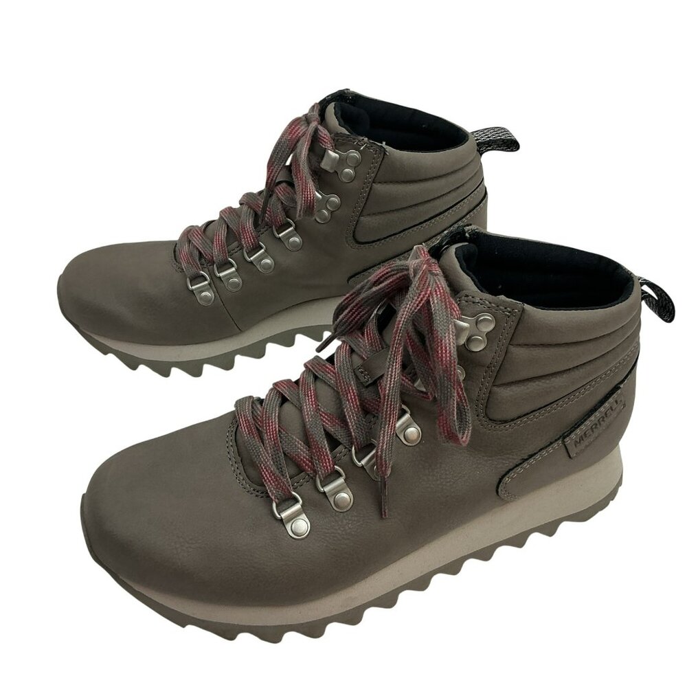 Merrell Alpine Hiker Leather Lace-Up Hiking Boots Womens 8 Falcon Gray
